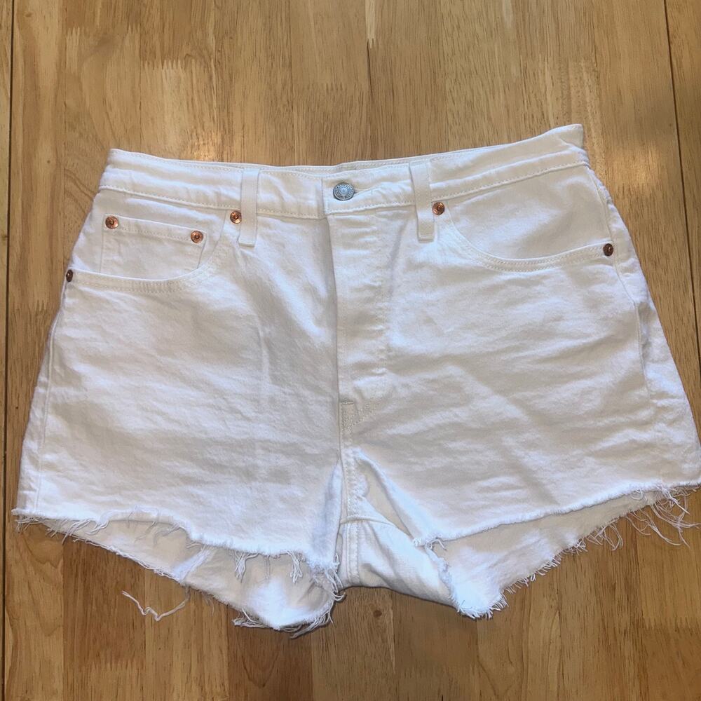 Levi's White 501 Jean Shorts